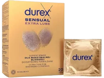 Zdjęcie produktu DUREX Sensual Extra Lube Supercienkie prezerwatywy dodatkowo nawilżane