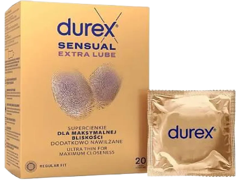 DUREX Sensual Extra Lube Supercienkie prezerwatywy dodatkowo nawilżane