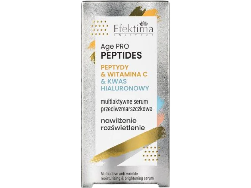 EFEKTIMA Age Pro Peptides Multiaktywne serum przeciwzmarszczkowe Peptydy & Witamina C & Kwas hialuronowy Nawilżenie Rozświetlenie