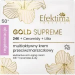 EFEKTIMA Gold Supreme Multiaktywny krem przeciwzmarszczkowy 24K + Ceramidy + Lilia Regeneracja 50+