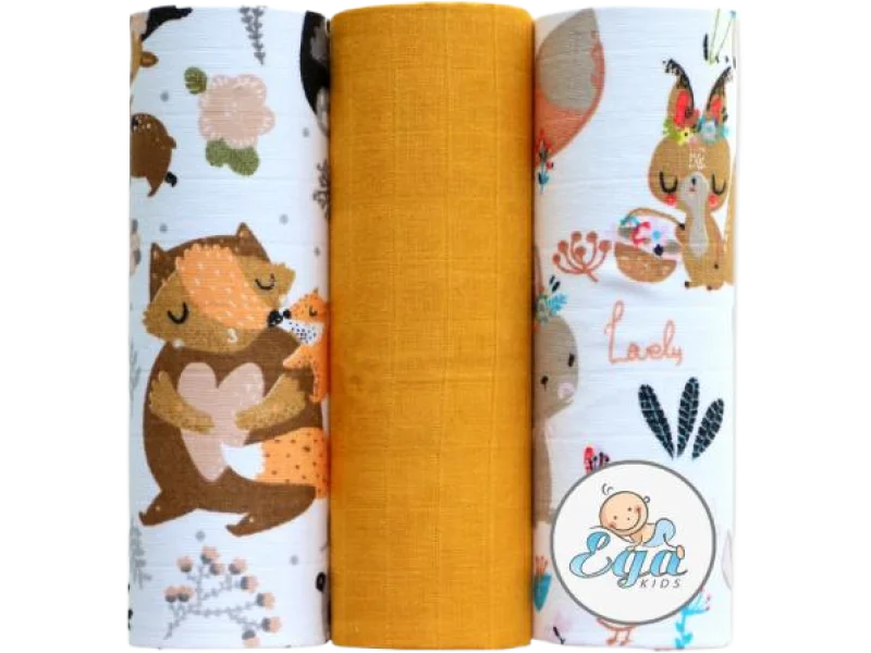 EGA KIDS Pieluszki muślinowe Premium 60x80cm zestaw nr 1 (1136), środki chłonne