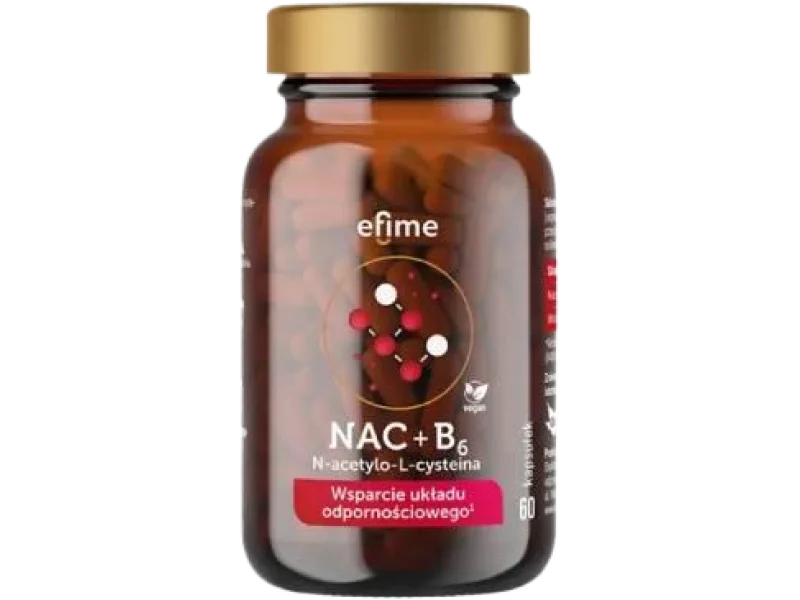 EkaMedica Efime NAC N-acetylo-L-cysteina i Witamina B6, kapsułki