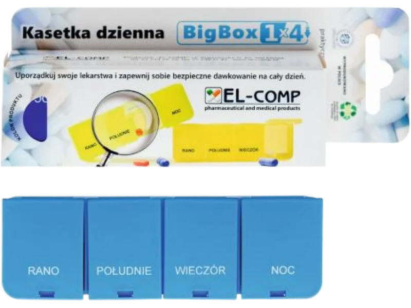 EL-COMP BigBox Kasetka dzienna, 4 pory dnia, sprzęt medyczny