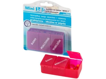Zdjęcie produktu EL-COMP Mini Kasetka do leków 1 dniowa 3 komory, sprzęt medyczny