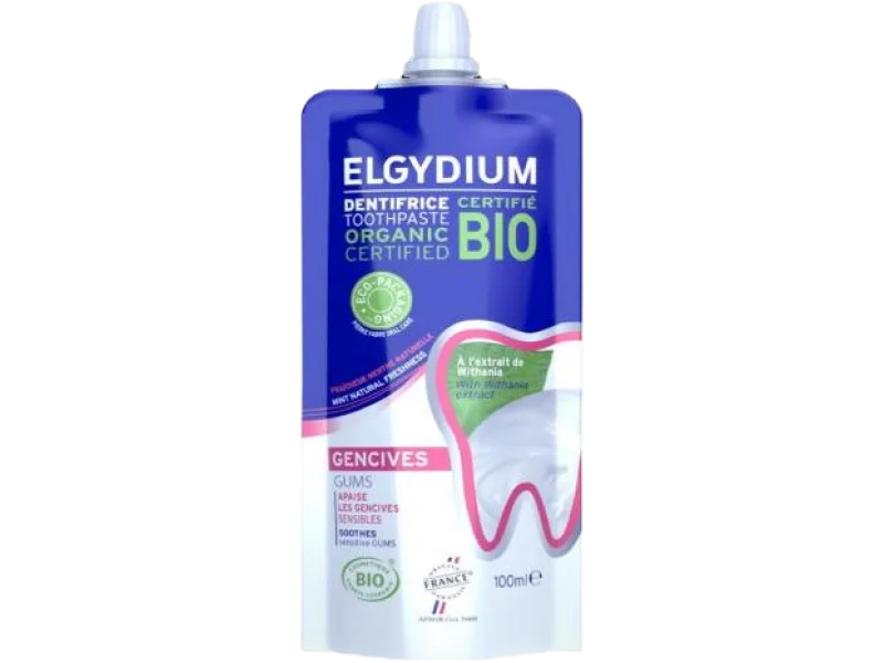 ELGYDIUM Bio Gums pasta do zębów na podrażnione dziąsła, pasta do jamy ustnej