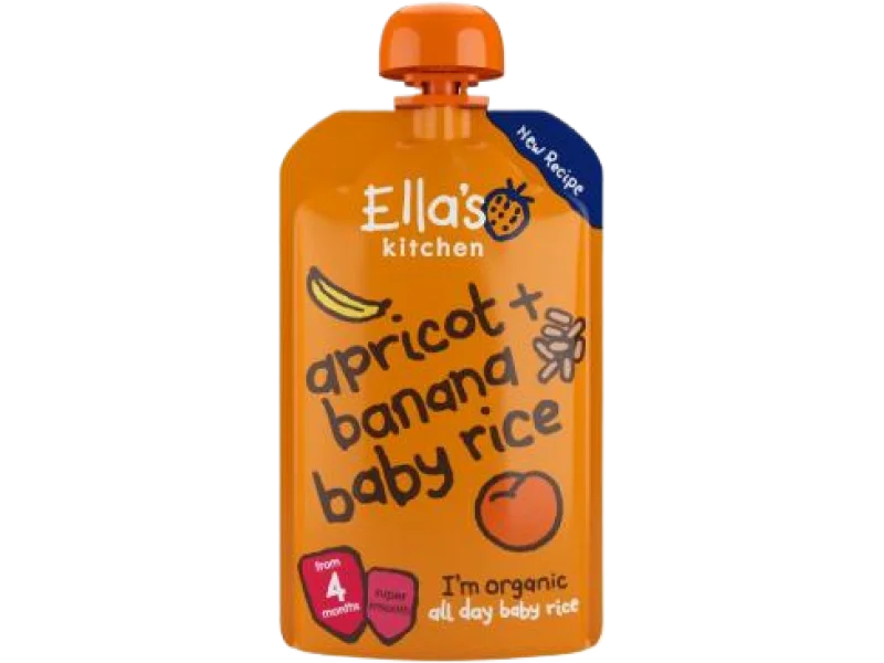 Ella’s Kitchen BIO Ryż dla dzieci, banan i morela, saszetki