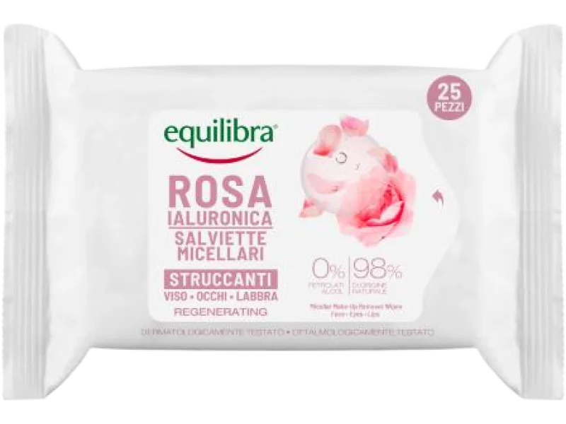 EQUILIBRA Rosa Różane chusteczki micelarne do demakijażu
