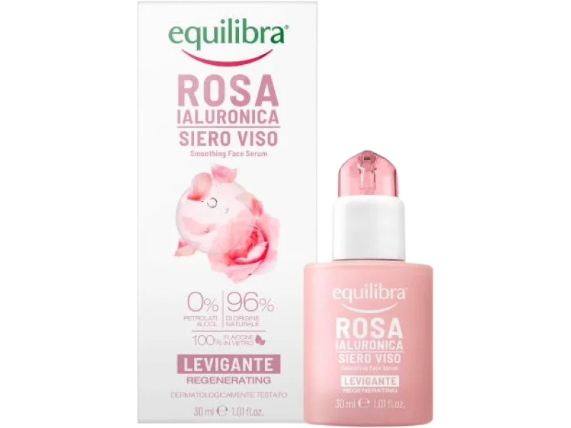 EQUILIBRA Rosa Różane wygładzające serum do twarzy z kwasem hialuronowym