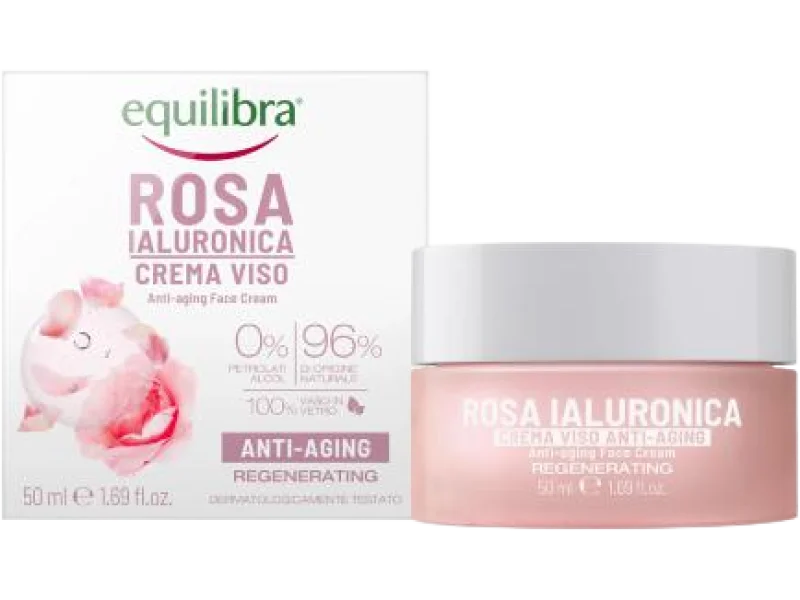 EQUILIBRA Rosa Różany krem przeciwstarzeniowy z kwasem hialuronowym