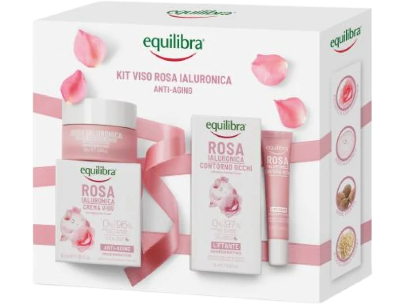 EQUILIBRA Zestaw Rosa Różany krem przeciwstarzeniowy + Różany liftingujący krem pod oczy