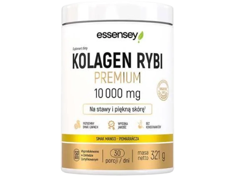 Essensey Kolagen Rybi Premium smak mango-pomarańcza, proszek