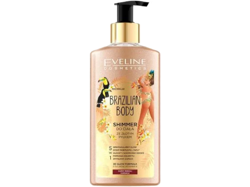 EVELINE Brazilian Body Shimmer do ciała ze złotym pyłkiem, balsam