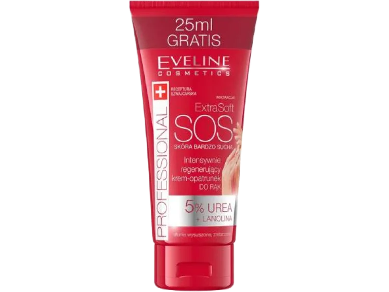 EVELINE Extra Soft SOS Intensywnie regenerujący krem-opatrunek do rąk 5% urea + lanolina