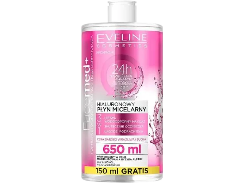EVELINE Facemed+ Hialuronowy płyn micelarny 3w1