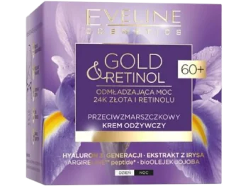 Zdjęcie produktu EVELINE Gold & Retinol 60+ Przeciwzmarszczkowy Krem odżywczy na dzień i noc