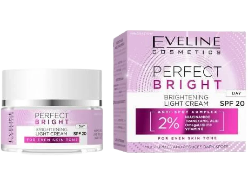 Eveline Perfect Bright Lekki krem rozświetlający do twarzy na dzień