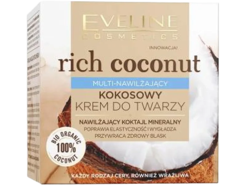 EVELINE Rich Coconut kokosowy krem do twarzy multi-nawilżający