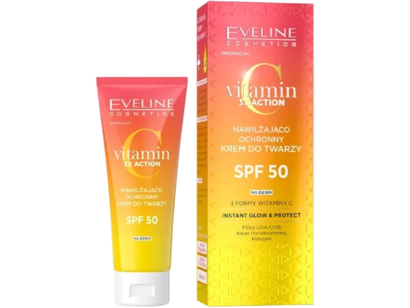 EVELINE Vitamin C 3x Action Nawilżająco-ochronny krem do twarzy SPF50