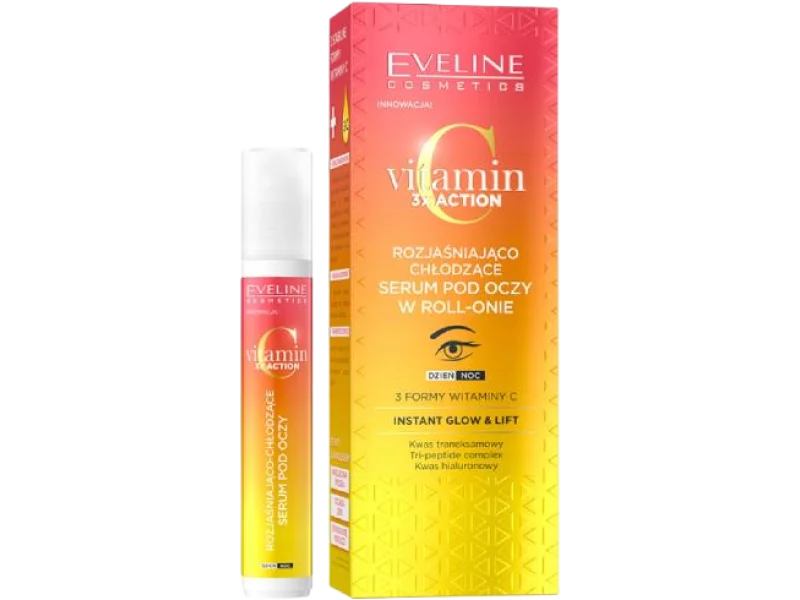 EVELINE Vitamin C 3x Action Rozjaśniająco-chłodzące serum pod oczy