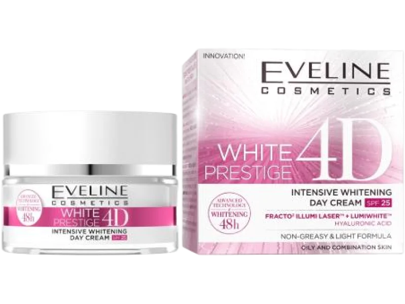 EVELINE White Prestige 4D Intensywnie wybielający Krem do twarzy na dzień z SPF25