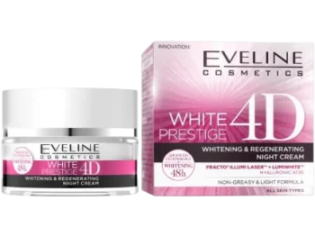 Zdjęcie produktu EVELINE White Prestige 4D intensywnie wybielający Krem do twarzy na noc