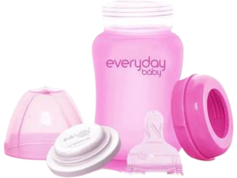 Everyday Baby Szklana butelka ze smoczkiem S wiśniowa 0-3m, sprzęt medyczny