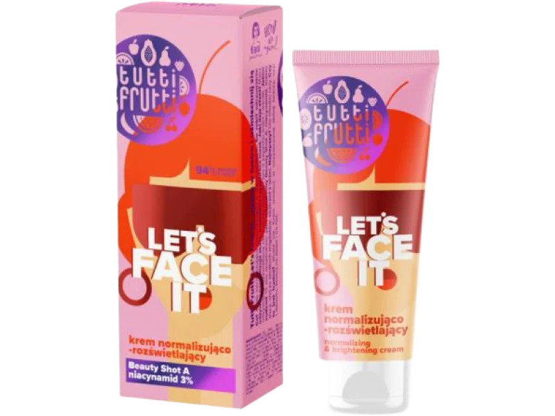 FARMONA TUTTI FRUTTI Let’s Face It Krem normalizująco – rozświetlający z niacynamidem 3% + Beauty Shot A