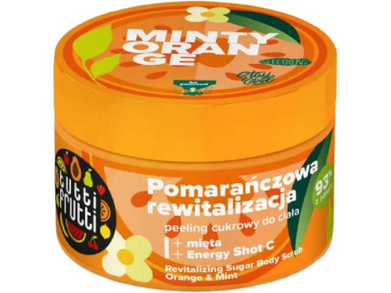 FARMONA TUTTI FRUTTI Rewitalizujący Peeling cukrowy do ciała Pomarańcza i Mięta + Energy Shot C
