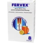 FERVEX, granulat do sporządzania roztworu doustnego, 500 mg + 200 mg + 25 mg