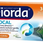 Fiorda Vocal o smaku pomarańczowym, pastylki do ssania