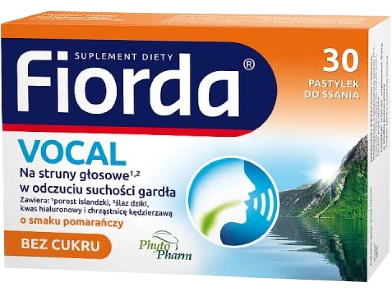 Fiorda Vocal o smaku pomarańczowym, pastylki do ssania