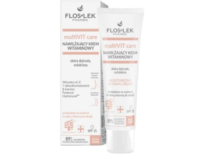 FLOS-LEK MultiVIT Care Nawilżający Krem witaminowy SPF15 na dzień