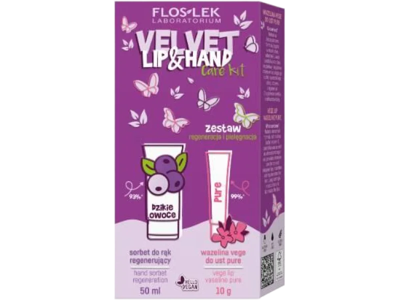 FLOSLEK LIP & HAND CARE zestaw VELVET Regeneracja i Pielęgnacja