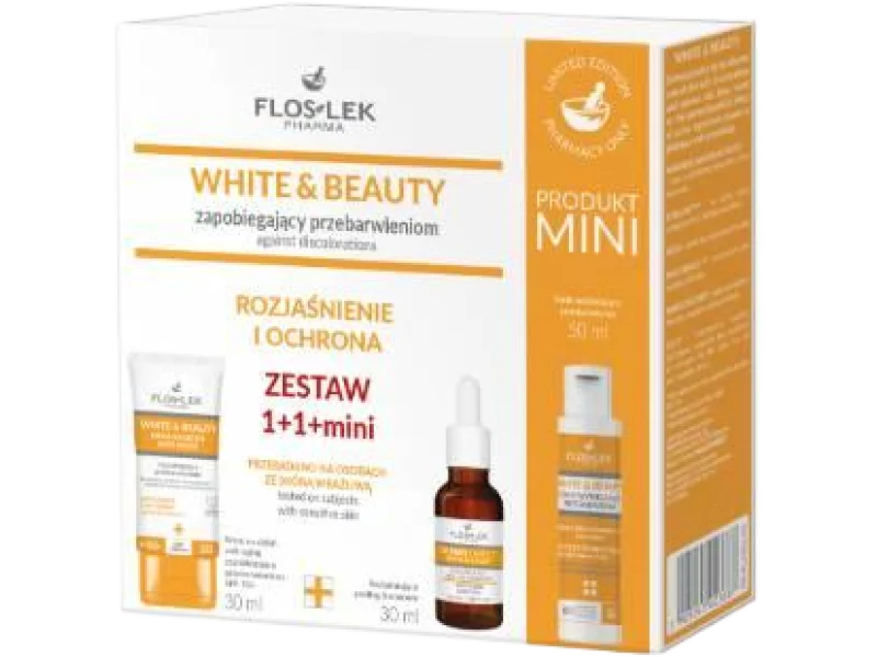 FLOSLEK WHITE & BEAUTY Zestaw Rozjaśnienie i ochrona