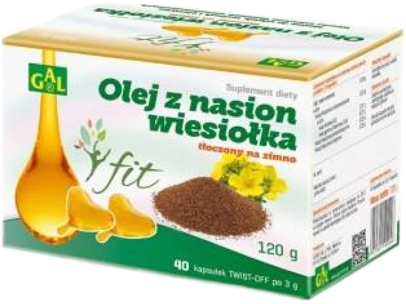 Gal Olej z nasion Wiesiołka fit tłoczony na zimno, kapsułki twist-off