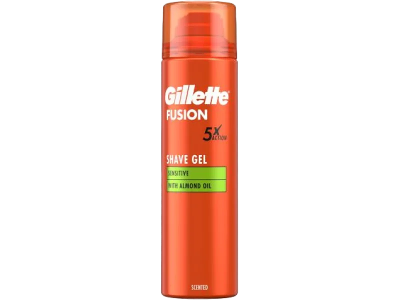 Gillette Fusion Żel do golenia z olejkiem migdałowym do skóry wrażliwej, żel