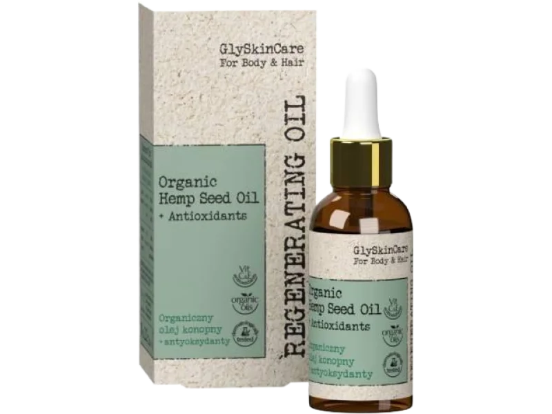 GLYSKINCARE For Body & Hair Organiczny olej konopny + antyoksydanty