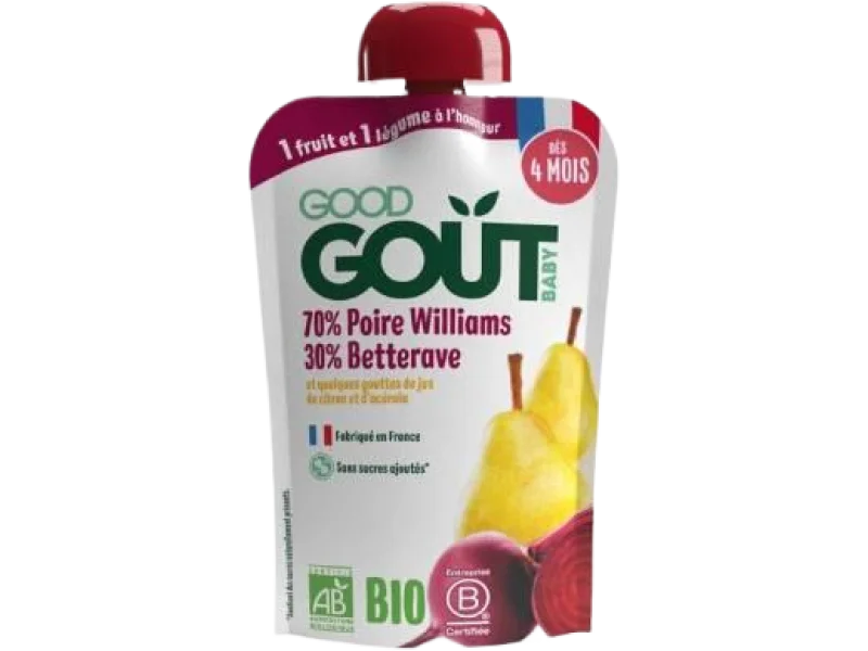 Good Gout Baby BIO Gruszka Williamsa z burakiem, saszetki