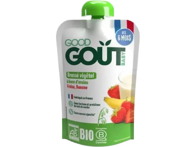 Good Gout BIO deser owsiany z truskawkami i bananem