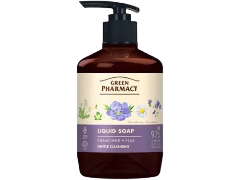 GREEN PHARMACY Chamomile & Flax Liquid Soap, płyn