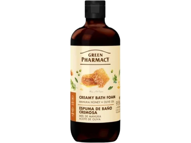 GREEN PHARMACY Kremowa pianka do kąpieli Miód manuka i Oliwa z oliwek