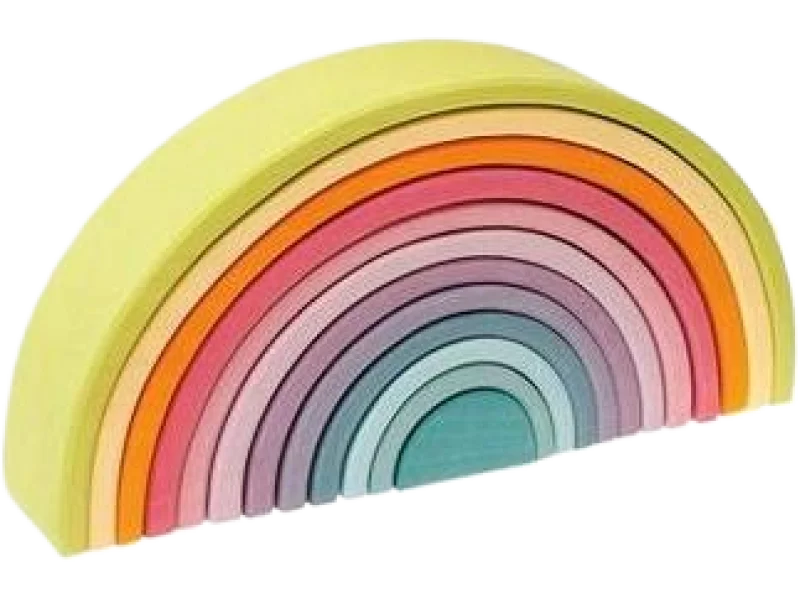 GRIMM’S Drewniana tęcza pastelowa, zabawka sensoryczna