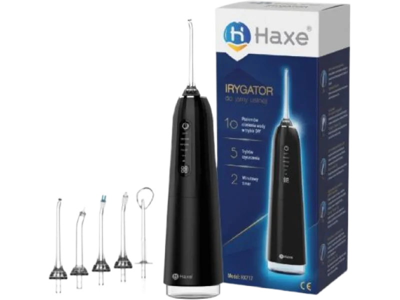 HAXE Bezprzewodowy irygator do zębów HX717 czarny, irygator/nebulizator