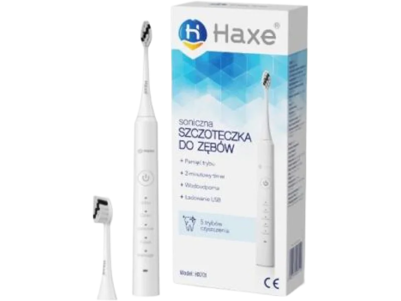 HAXE Szczoteczka soniczna do zębów biała, sprzęt medyczny
