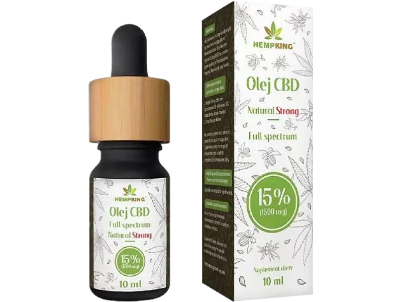 HEMP KING Natural Strong 15% CBD Olej konopny, krople