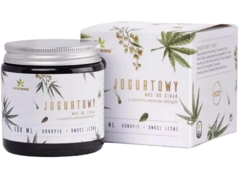 HEMPKING Jogurtowy mus konopny z CBD do ciała o zapachu owoców leśnych