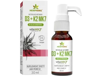 HEMPKING Naturalne Witaminy D3 + K2 MK7 w oleju konopnym, krople