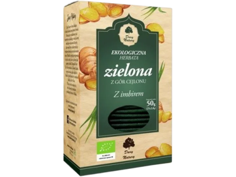 Herbata zielona z imbirem DARY NATURY, zioła do zaparzania