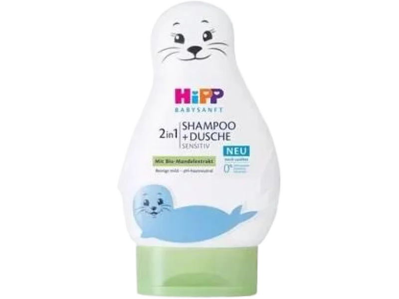 HiPP Babysanft Sensitive Żel do mycia do ciała i włosów Foka, żel