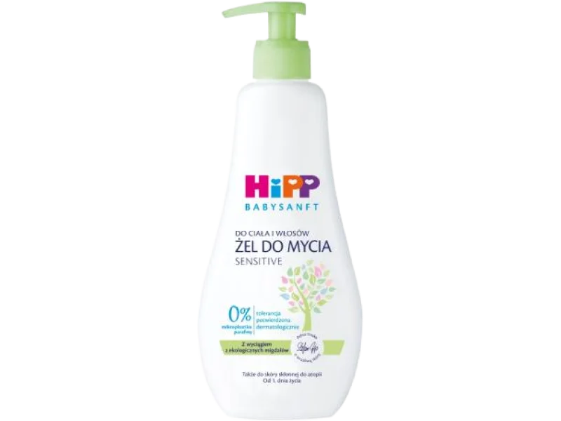 HiPP Babysanft Sensitive Żel do mycia do ciała i włosów, żel